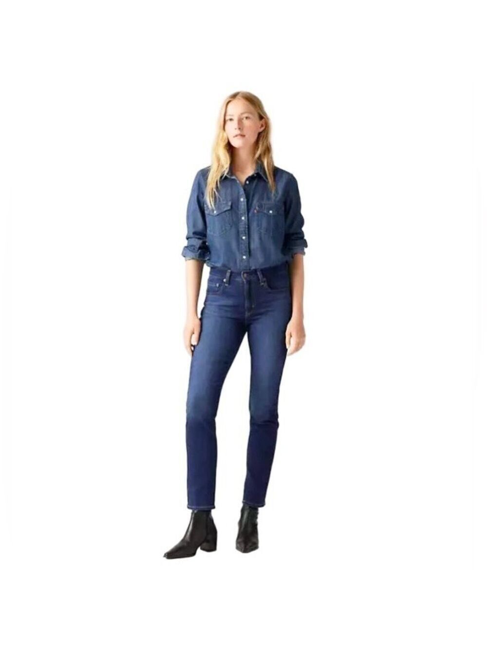 Levi’s 724 High Rise Straight Jeans Sz 29x30 Dark Wash